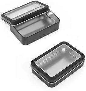 Gere 4 Pack Metal Rectangular Tin Boxes Containers 